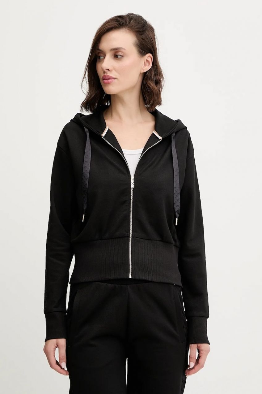 Mikina s kapucňou BOSS B Texture_Jacket H. čierna farba, s kapucňou, jednofarebná, 50545635