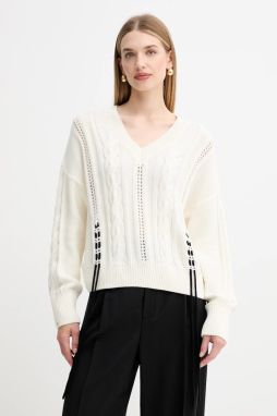 Bavlnený sveter BOSS Orange C_Fangallo béžová farba, 50545875