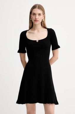 Šaty BOSS Orange C_Faud čierna farba, mini, áčkový strih, 50543978