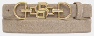 Semišový opasok BOSS B_Icon_Ch-G-Sd_Sz20 béžová farba, 50548615