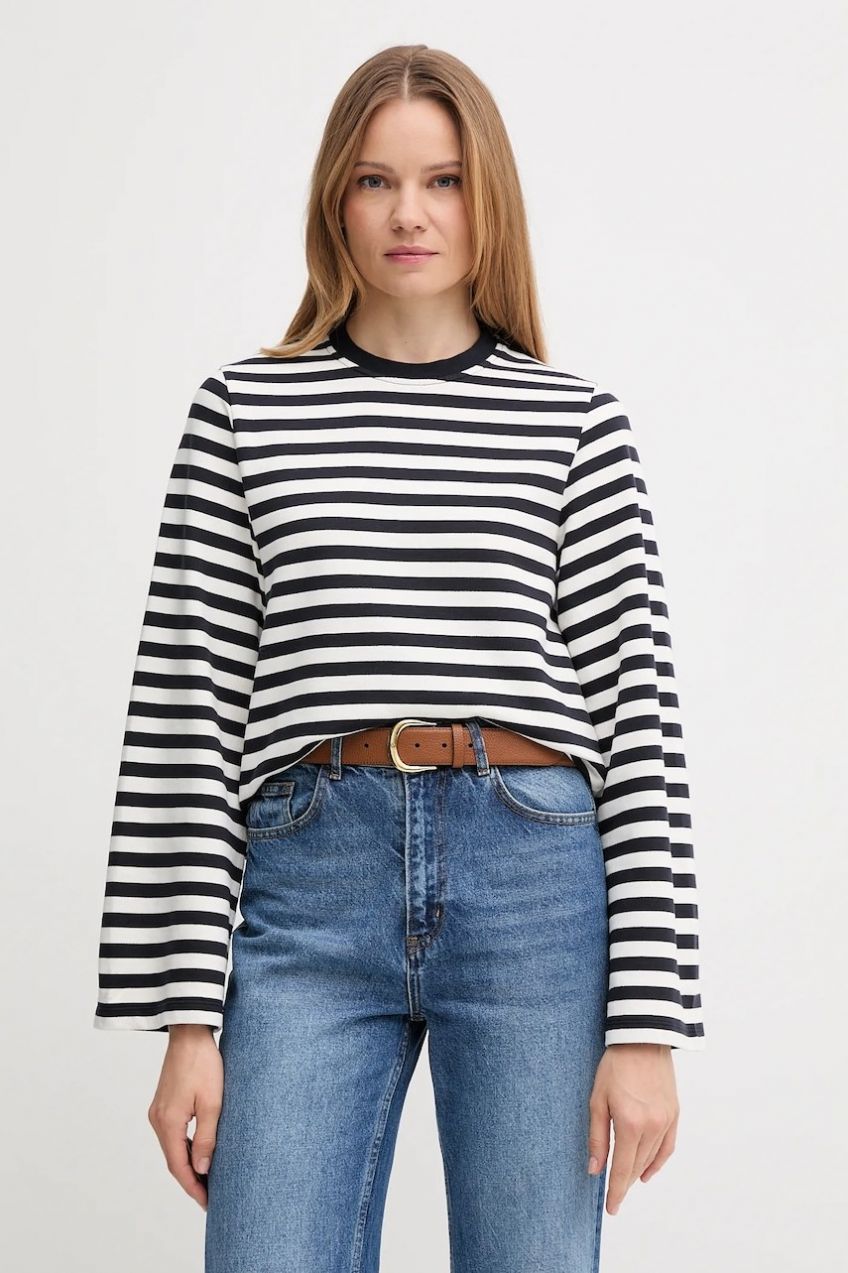 Bavlnená mikina Barbour ROBYN tmavomodrá farba, vzorovaná, LOL0642