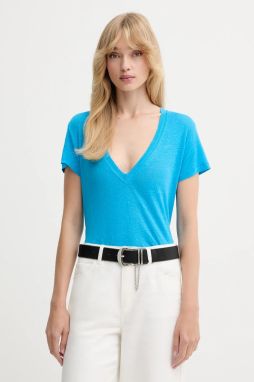 Ľanové tričko IRO modrá farba, WP19RODEO