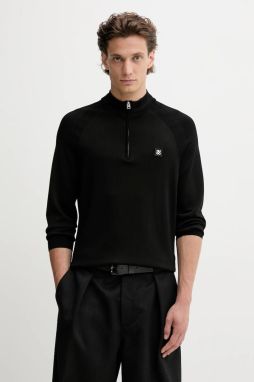 Sveter HUGO Sayford čierna farba, ľahký, 50543786