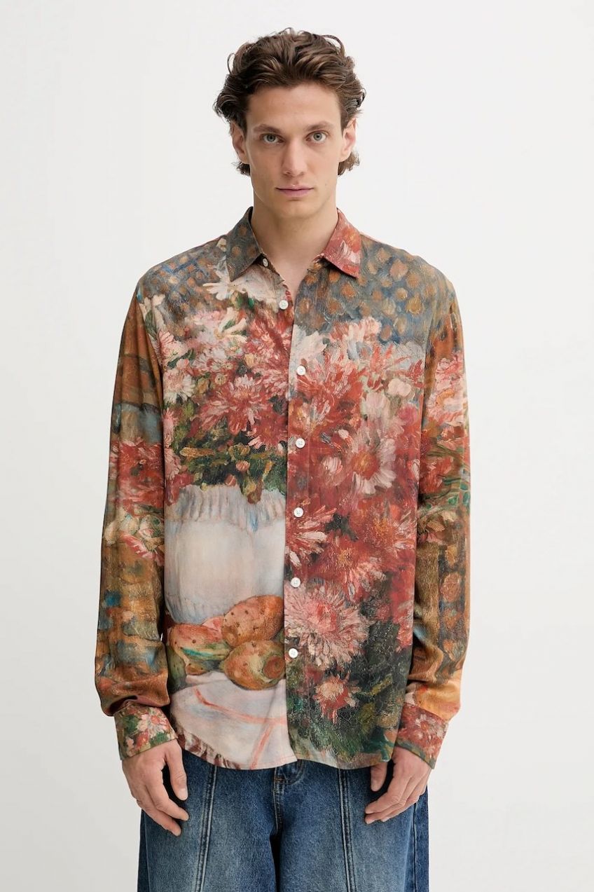 Košeľa Desigual MILO hnedá farba, regular, s klasickým golierom, 25WMCW18