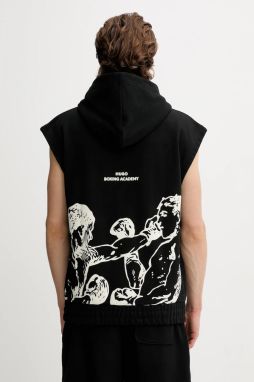 Bavlnená mikina HUGO Duboxo čierna farba, s kapucňou, s potlačou, 50542433