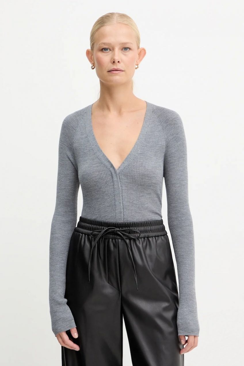 Vlnený kardigán BOSS Friva šedá farba, ľahký, 50544904