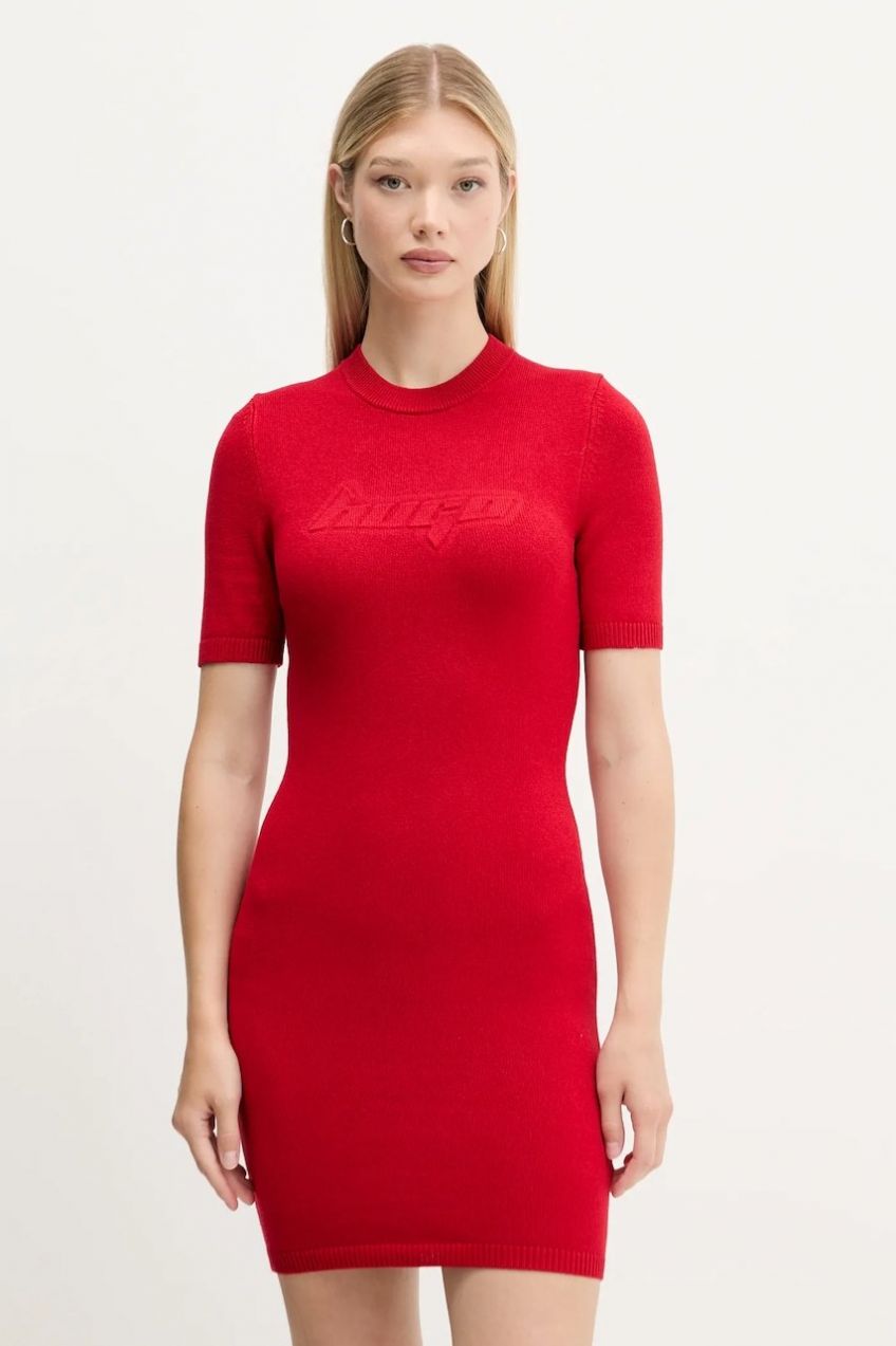 Šaty Hugo Blue Sbloggy_B červená farba, mini, priliehavé, 50543324