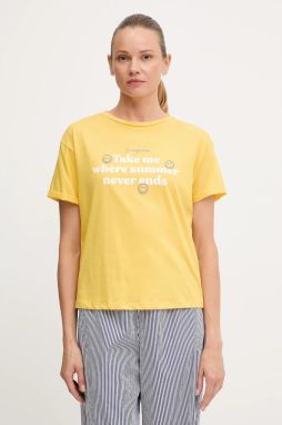 Pyžamové tričko women'secret žltá farba, bavlnené, 3279721