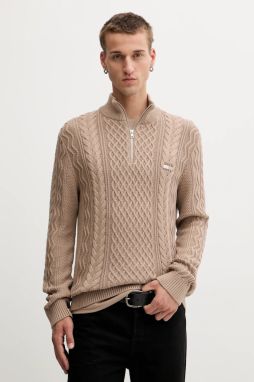 Bavlnený sveter Tommy Jeans hnedá farba, ľahký, DM0DM22103