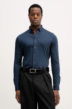 Bavlnená košeľa Mos Mosh MARCO čierna farba, regular, s golierom button-down, 500940