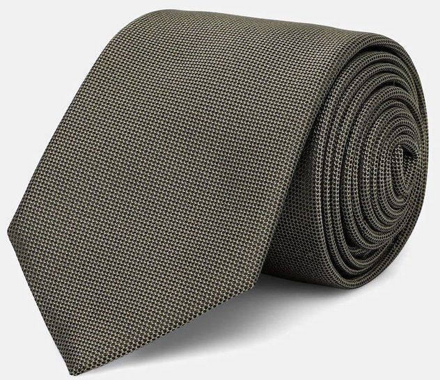 Kravata s prímesou hodvábu BOSS H-TIE CM 7.5 253 zelená farba, 50544596