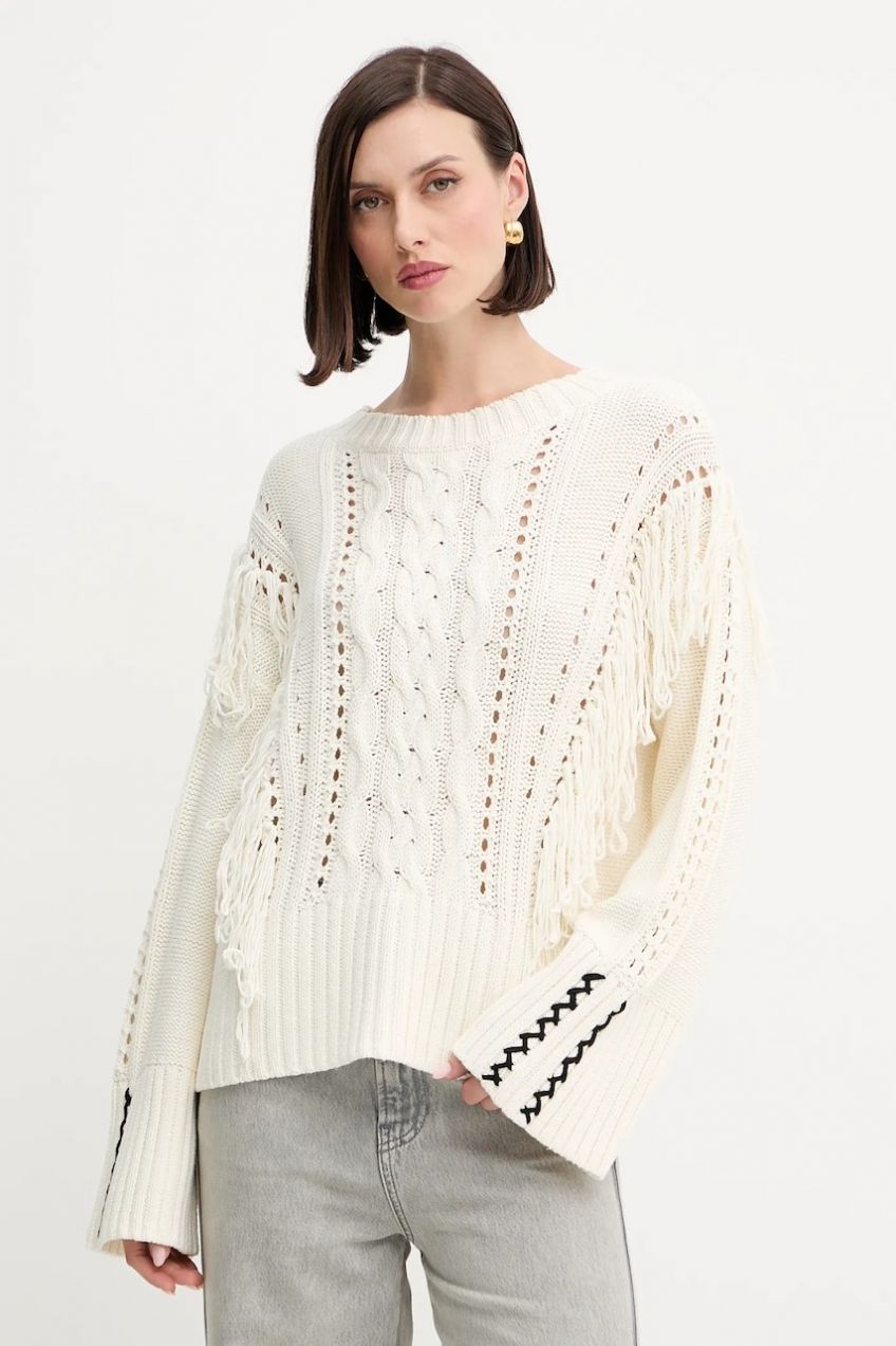 Sveter BOSS Orange C_Fitto béžová farba, teplé, 50543949