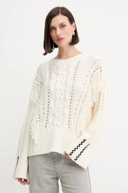 Sveter BOSS Orange C_Fitto béžová farba, teplé, 50543949