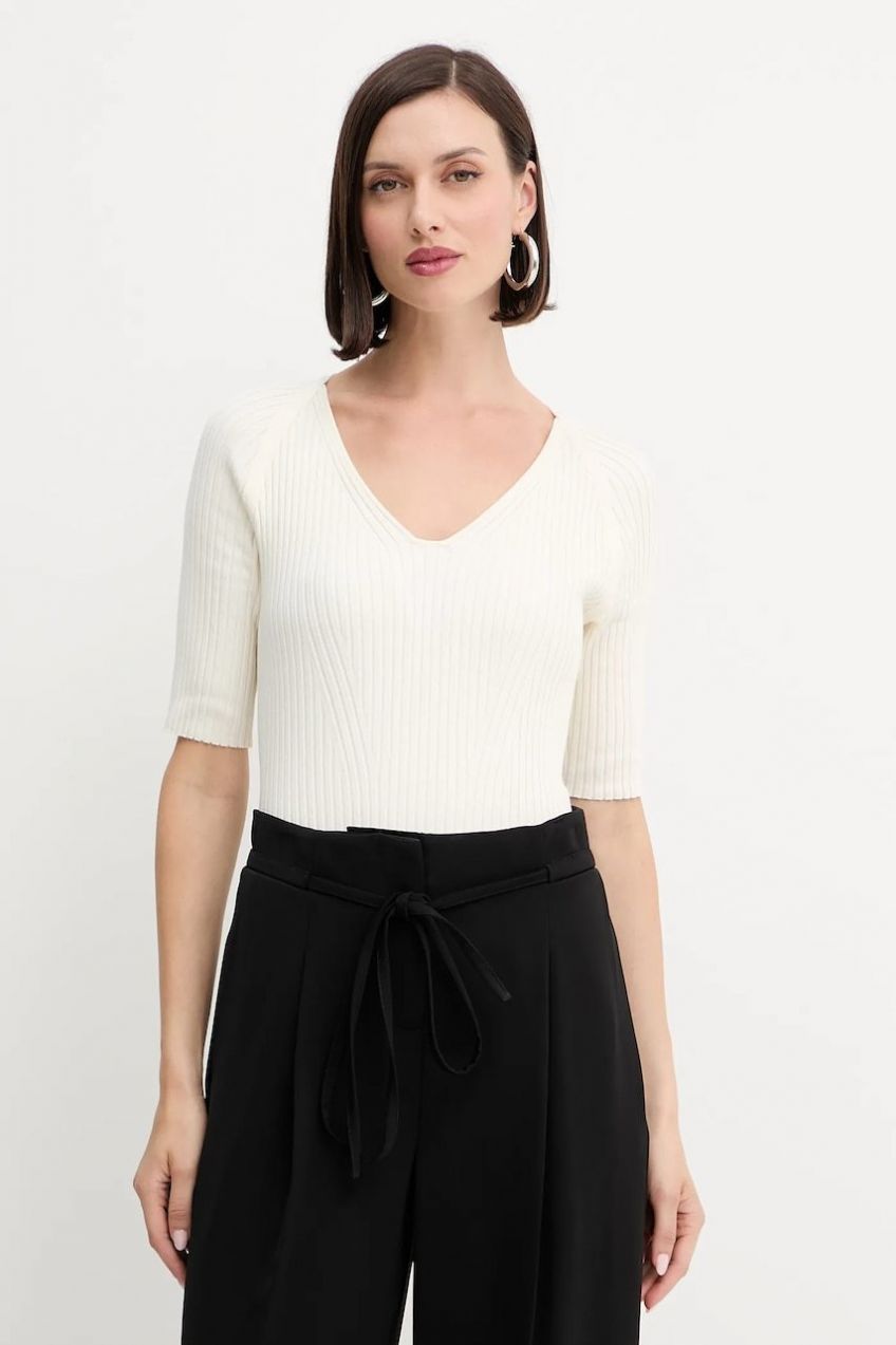 Sveter BOSS Falonka béžová farba, ľahký, 50542881