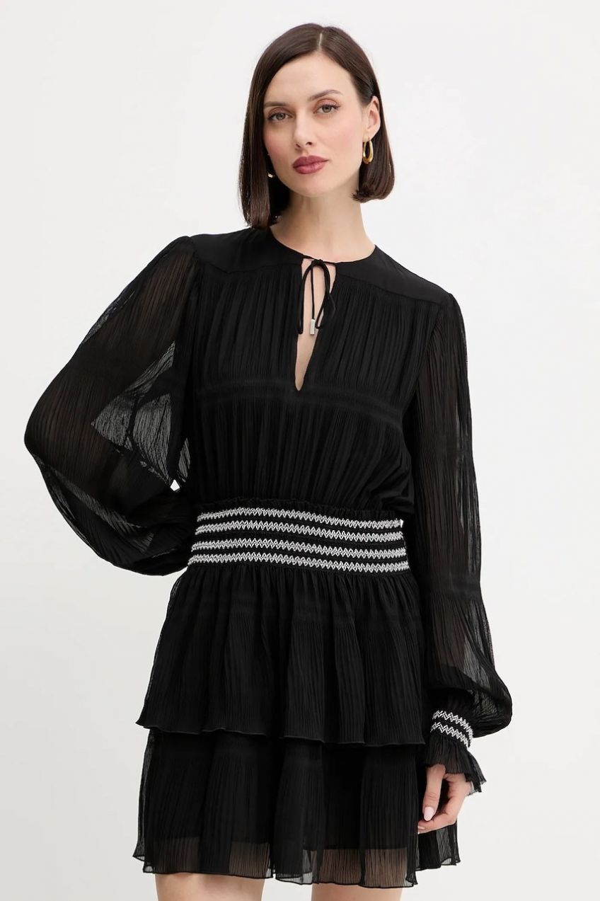 Šaty BOSS Orange C_Desia čierna farba, mini, áčkový strih, 50544042