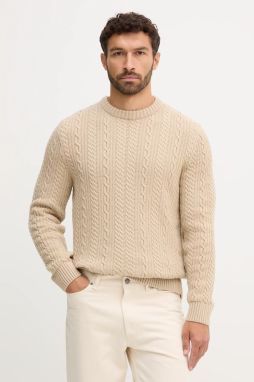 Vlnený sveter Barbour béžová farba, MKN1679