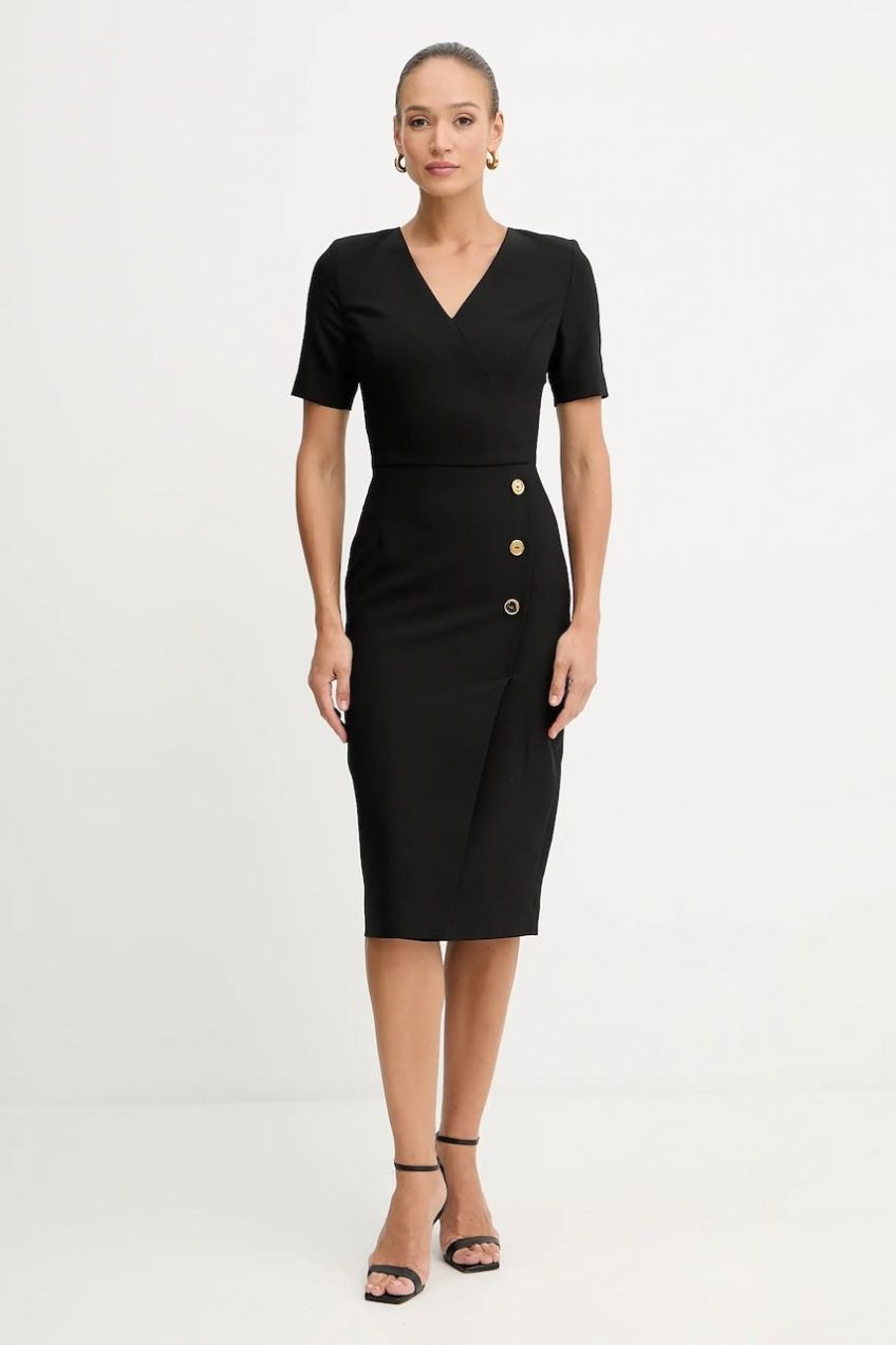 Šaty Marciano by Guess DALIA čierna farba, midi, priliehavé, 5BGK16 7046A