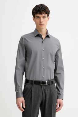 Košeľa Calvin Klein modrá farba, slim, s klasickým golierom, LV019EU037