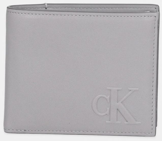Kožená peňaženka Calvin Klein šedá farba, LV04G1072G