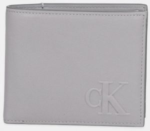 Kožená peňaženka Calvin Klein šedá farba, LV04G1072G