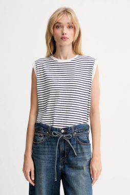 Bavlnený top Levi's biela farba, A8794