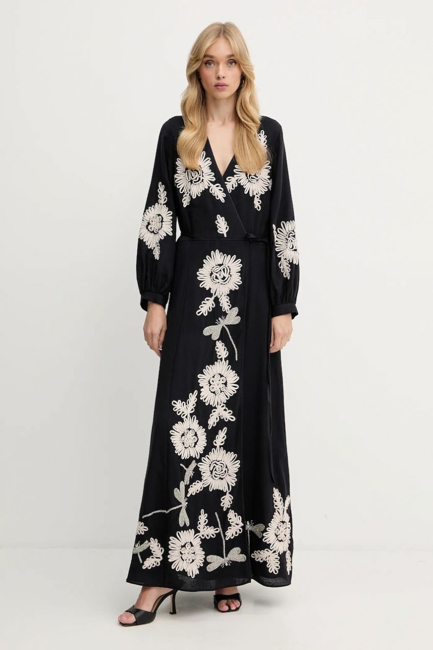 Vlnená sukňa Forte Forte tmavomodrá farba, maxi, áčkový strih, 14040.my.dress