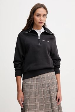 Mikina Tommy Hilfiger čierna farba, jednofarebná, WW0WW46632