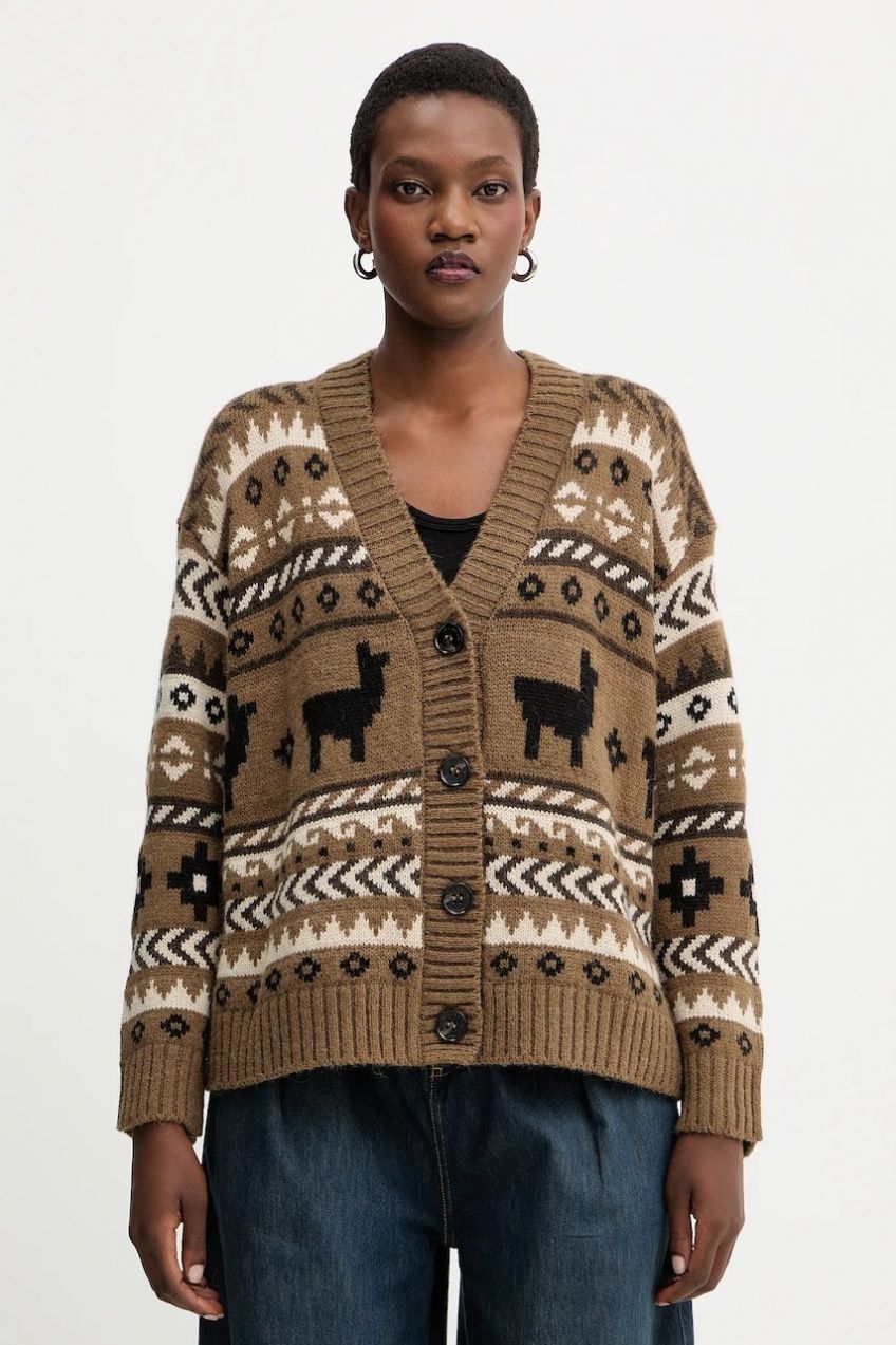 Vlnený kardigán Weekend Max Mara OVATTA zelená farba, 2525346092600