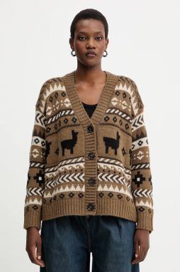 Vlnený kardigán Weekend Max Mara OVATTA zelená farba, 2525346092600