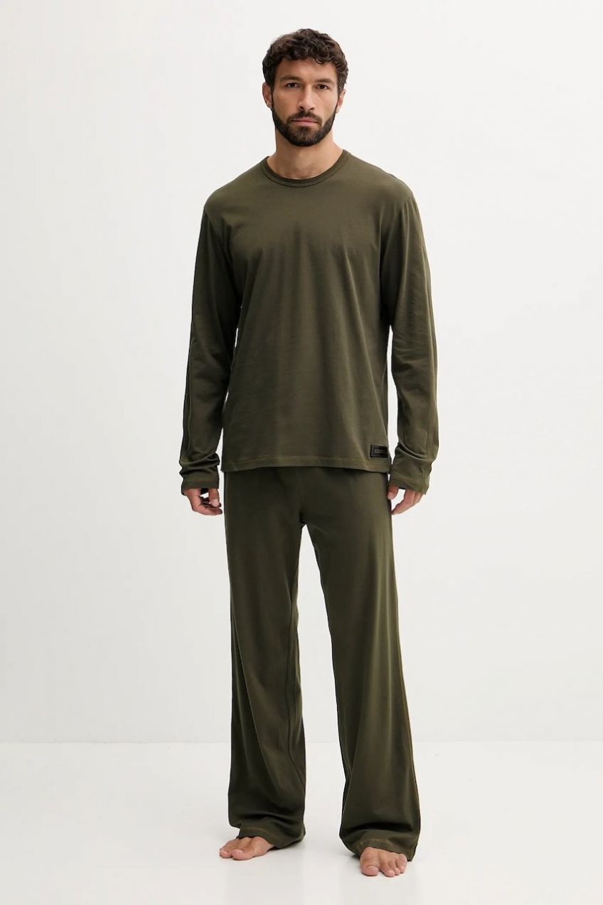 Bavlnené pyžamo Diesel SET-ADRIAN-UTLT šedá farba, jednofarebné, A19505.0PJBB