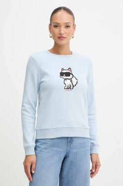 Mikina Karl Lagerfeld béžová farba, s potlačou, A4W20043