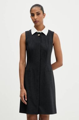 Šaty HUGO Kaledoni čierna farba, mini, áčkový strih, 50547212