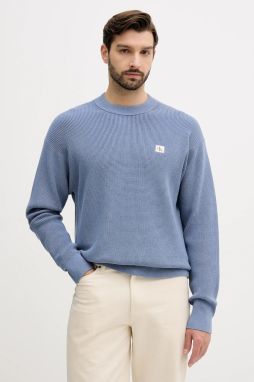 Bavlnený sveter Calvin Klein Jeans šedá farba, LV04RD313G