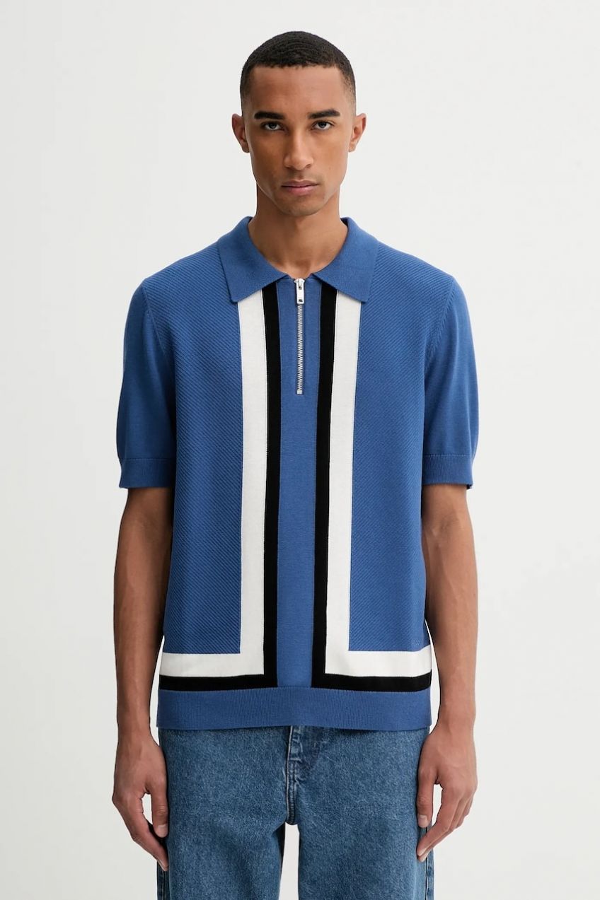 Vlnený sveter HUGO Sholpone modrá farba, 50544906