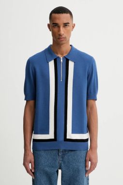 Vlnený sveter HUGO Sholpone modrá farba, 50544906