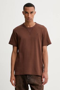 Bavlnené tričko G-Star Nifous pánske, hnedá farba, jednofarebné, D24449-D976