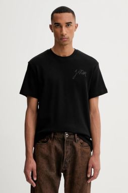 Bavlnené tričko G-Star Script pánske, čierna farba, jednofarebné, D26823-D976