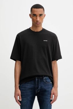 Bavlnené tričko G-Star Boxy base pánske, čierna farba, jednofarebné, D26817-D593