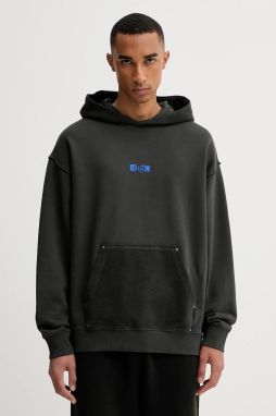 Bavlnená mikina Hugo Blue Nasdi šedá farba, s kapucňou, jednofarebná, 50542799