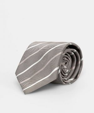 Kravata s prímesou hodvábu BOSS H-TIE CM 7.5 253 šedá farba, 50550914