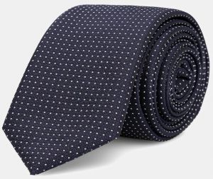 Kravata s prímesou hodvábu HUGO Tie cm 6 tmavomodrá farba, 50551721