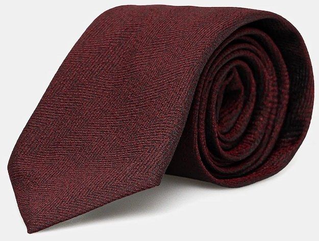 Kravata s prímesou hodvábu BOSS H-TIE CM 7.5 253 bordová farba, 50550504