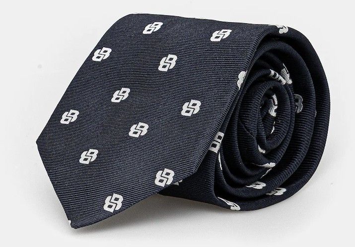 Hodvábna kravata BOSS H-TIE CM 7.5 253 tmavomodrá farba, 50551017