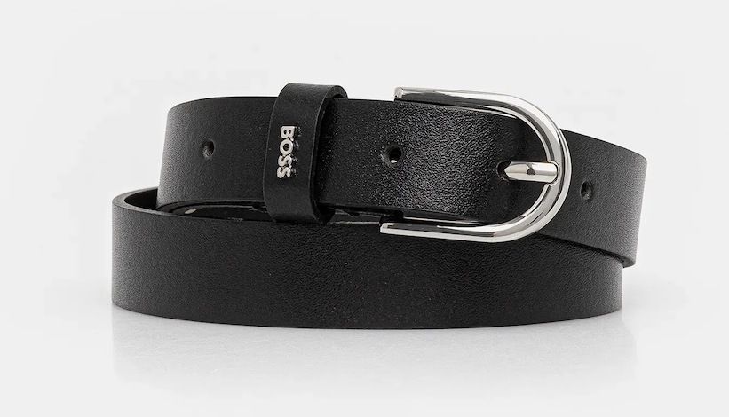 Kožený opasok BOSS Scarlet-A-BOSS čierna farba, 50553383