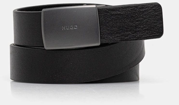 Kožený opasok HUGO Giacyl_Os35 čierna farba, 50553993