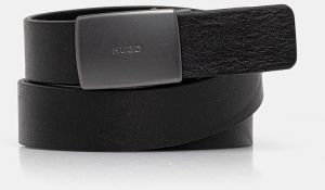 Kožený opasok HUGO Giacyl_Os35 čierna farba, 50553993
