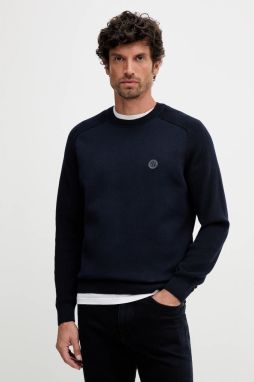 Bavlnený sveter BOSS C-Illian tmavomodrá farba, ľahký, 50543136