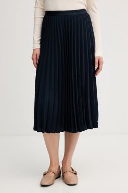 Sukňa Tommy Hilfiger bordová farba, midi, áčkový strih, WW0WW48538