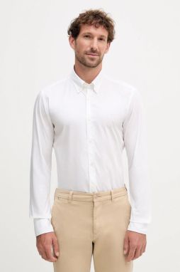 Košeľa BOSS H-ROAN-BD-E-C1-253 biela farba, regular, s golierom button-down, 50545234