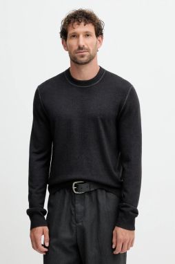 Vlnený sveter BOSS Orange Astefo čierna farba, ľahký, 50550534